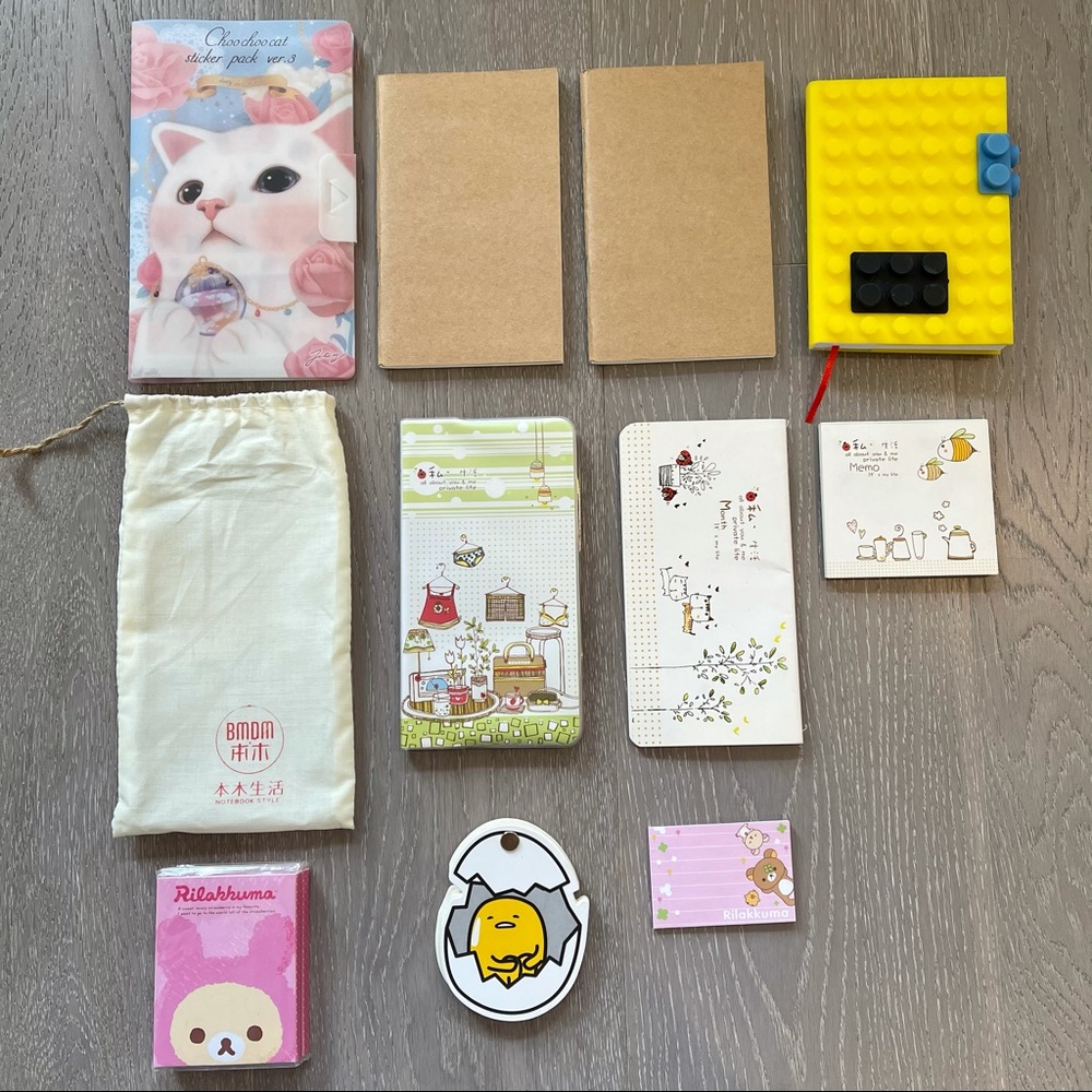 Cute notebooks stickers memo bundle